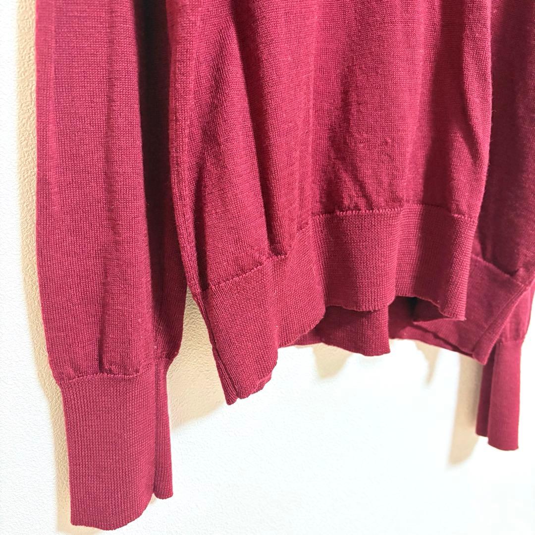 【UNIQLO】Wool V-Neck Knit Sweater, Long Sleeve, Red, Simple, Classic, L