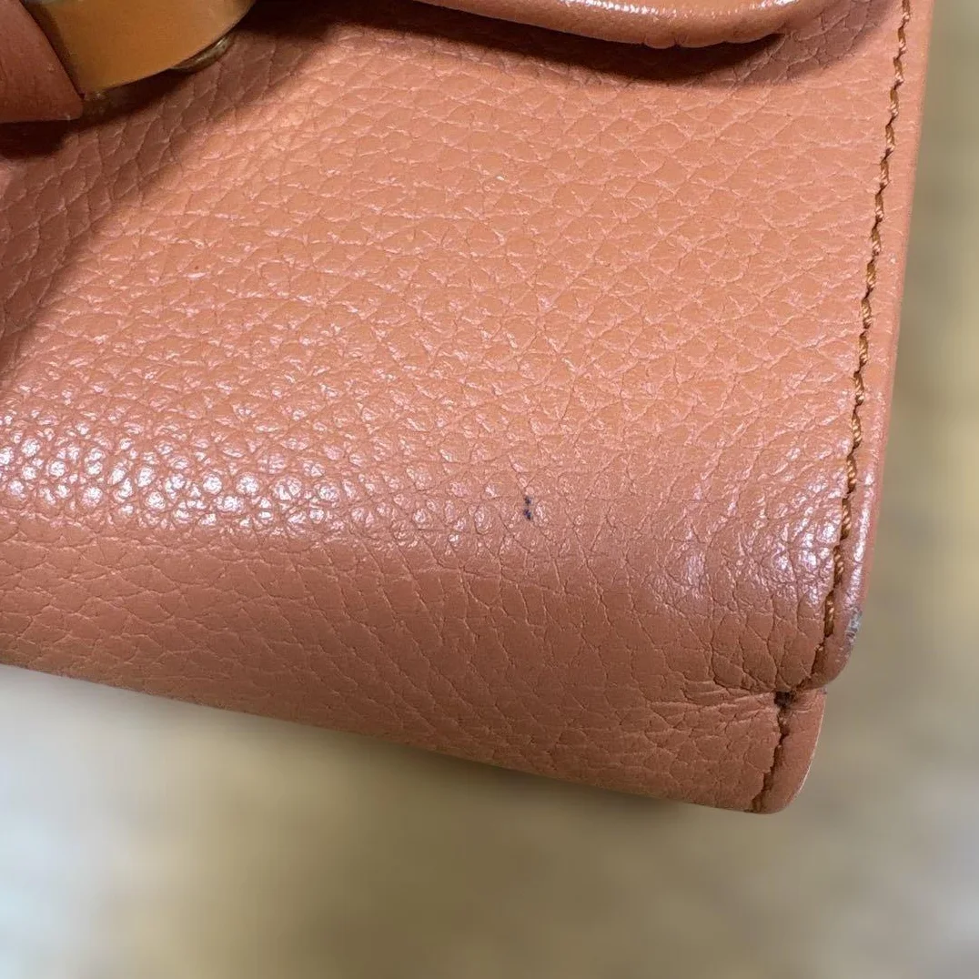 Further Price Reduction♪ Chloé Limited Color Orange Indy Leather Compact Tri-Fold Wallet