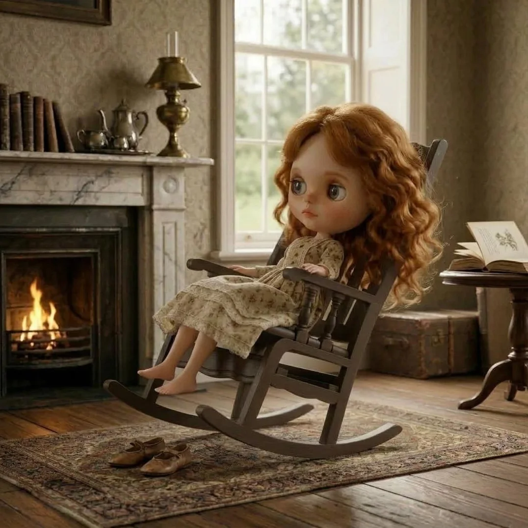 Rocking Chair Brown Resale OK 1/6 Dollhouse Miniature Blythe